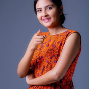 Happy young girl stock photo