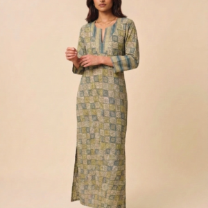 Sage mosaic straight kurta