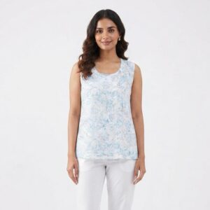Sleeveless Pintuck Top